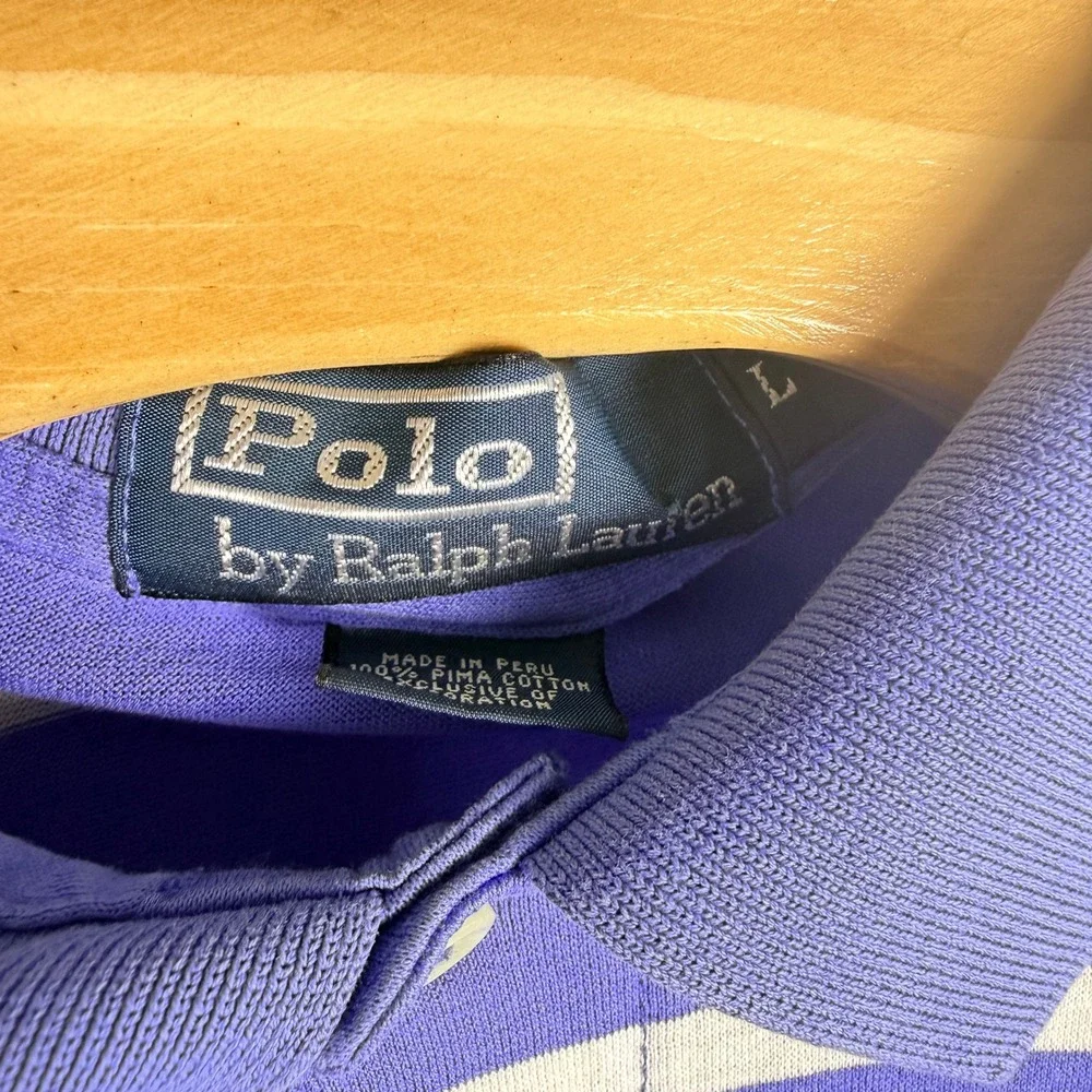 Bundle of 3 Vintage Polo Ralph Lauren Polo Shirts Men Large Striped